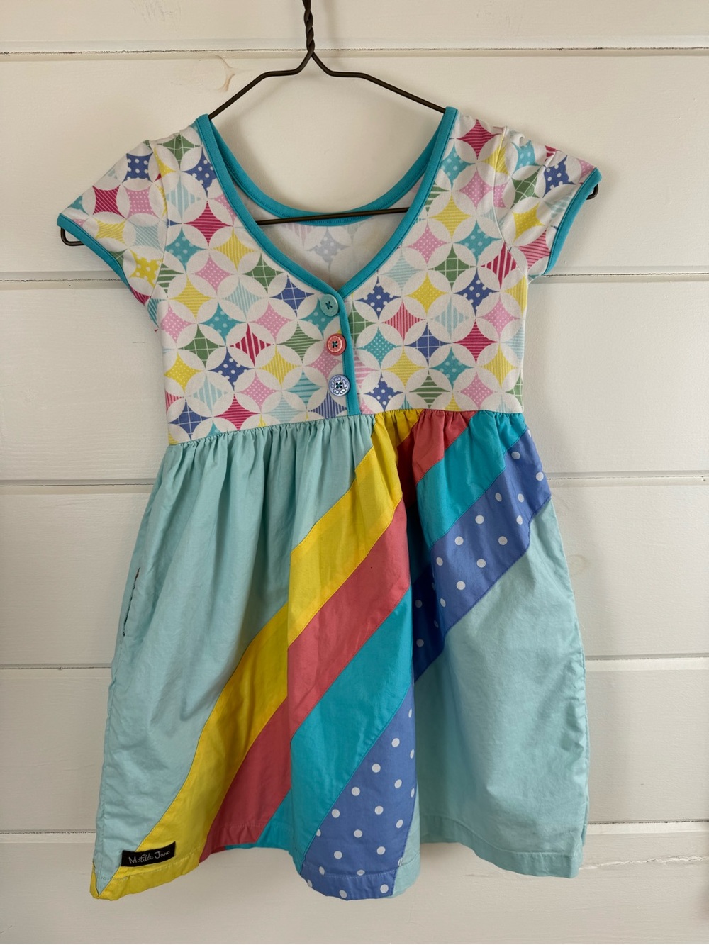 Matilda Jane Let’s Get Together Roy G Biv Dress Girls Size 6 Rainbow - Picture 6 of 8